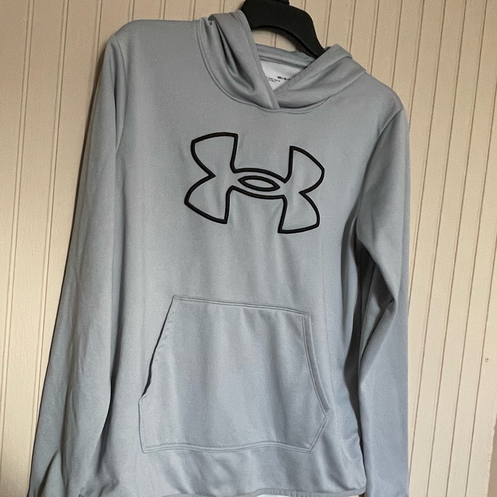 Under Armour Light Gray Hoodie with Black Logo